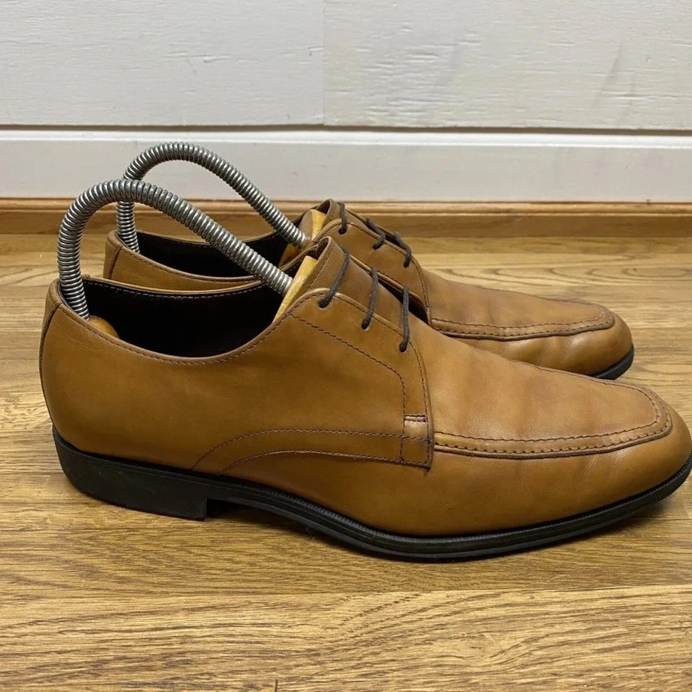 Allen Edmond Santa Monica Shoes 8.5D Brown Leather Derby Bluchers Bicycle Toe